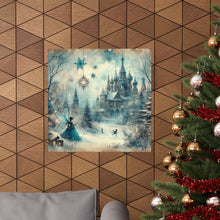 Load image into Gallery viewer, Snowflake Fairy Castle Winter Poster Wall Art in 3 Sizes