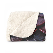 Load image into Gallery viewer, Dragon Scales Shades of Crimson Sherpa Fleece Blanket Throw