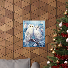 Load image into Gallery viewer, Whisper of Winter Owls Poster Wall Art