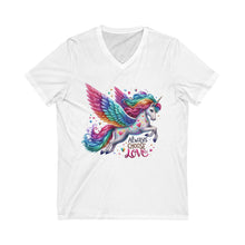 Load image into Gallery viewer, Unicorn Always Choose Love Short Sleeve V-Neck Tee