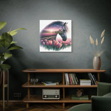 Load image into Gallery viewer, Majestic Horse Canvas Art - Dreamy Floral Landscape Print