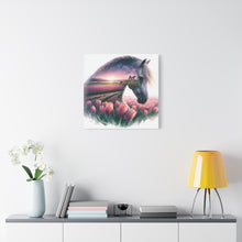 Load image into Gallery viewer, Majestic Horse Canvas Art - Dreamy Floral Landscape Print