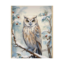 Load image into Gallery viewer, Owl in Winter Poster Wall Art in 3 Sizes