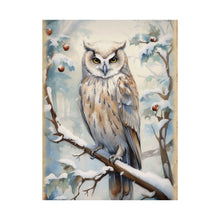 Load image into Gallery viewer, Owl in Winter Poster Wall Art in 3 Sizes
