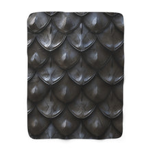 Load image into Gallery viewer, Dark Dragon Scales Sherpa Fleece Blanket Throw