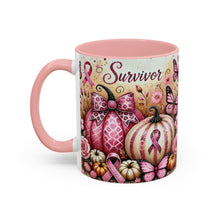 Load image into Gallery viewer, Hope Strength Courage Breast Cancer Survivor Coffee or Tea Mug (11 or 15 oz)