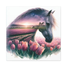 Load image into Gallery viewer, Majestic Horse Canvas Art - Dreamy Floral Landscape Print
