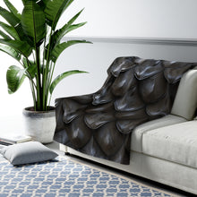 Load image into Gallery viewer, Dark Dragon Scales Sherpa Fleece Blanket Throw