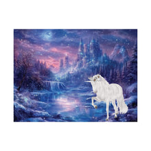 Load image into Gallery viewer, Twilight Unicorn Castle Wall Art Premium Matte Horizontal Poster