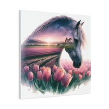 Load image into Gallery viewer, Majestic Horse Canvas Art - Dreamy Floral Landscape Print