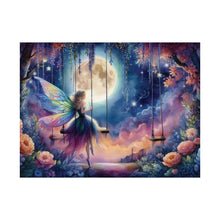Load image into Gallery viewer, Moonlight Whispers: The Enchanted Swing Wall Art Premium Matte Horizontal Poster