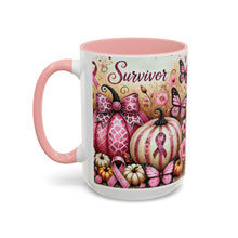 Load image into Gallery viewer, Hope Strength Courage Breast Cancer Survivor Coffee or Tea Mug (11 or 15 oz)