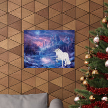 Load image into Gallery viewer, Twilight Unicorn Castle Wall Art Premium Matte Horizontal Poster