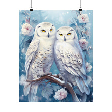 Load image into Gallery viewer, Whisper of Winter Owls Poster Wall Art