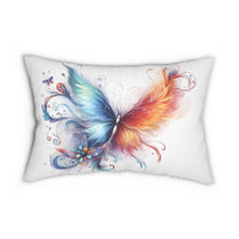 Load image into Gallery viewer, Elegant Butterfly Lumbar Pillow – Vibrant Decorative Cushion for Home Decor