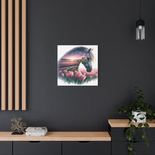 Load image into Gallery viewer, Majestic Horse Canvas Art - Dreamy Floral Landscape Print
