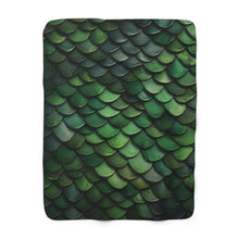 Load image into Gallery viewer, Forest Dragon Scales Sherpa Fleece Blanket Throw