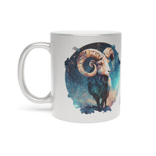 Load image into Gallery viewer, Aries Silver or Gold Metallic Coffee or Tea Mug