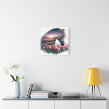 Load image into Gallery viewer, Majestic Horse Canvas Art - Dreamy Floral Landscape Print