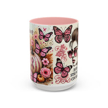 Load image into Gallery viewer, Hope Strength Courage Breast Cancer Survivor Coffee or Tea Mug (11 or 15 oz)