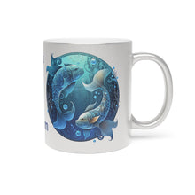 Load image into Gallery viewer, Pisces Silver Metallic Coffee or Tea Mug
