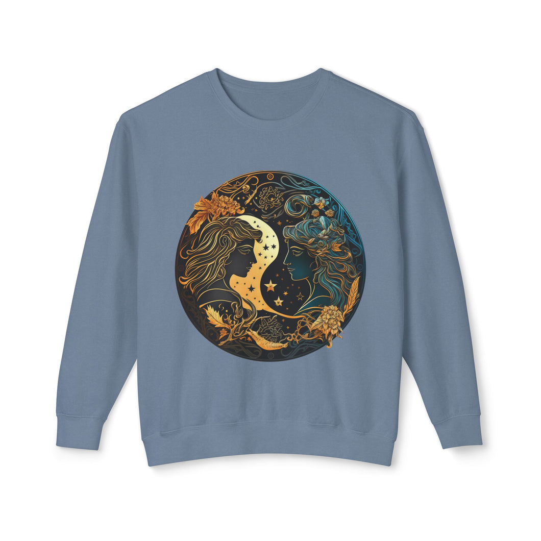 Gemini Zodiac Unisex Lightweight Crewneck Sweatshirt