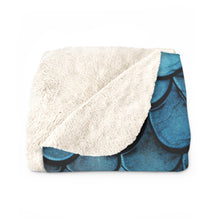 Load image into Gallery viewer, Dragon Scales Blue Dream Sherpa Fleece Blanket Throw
