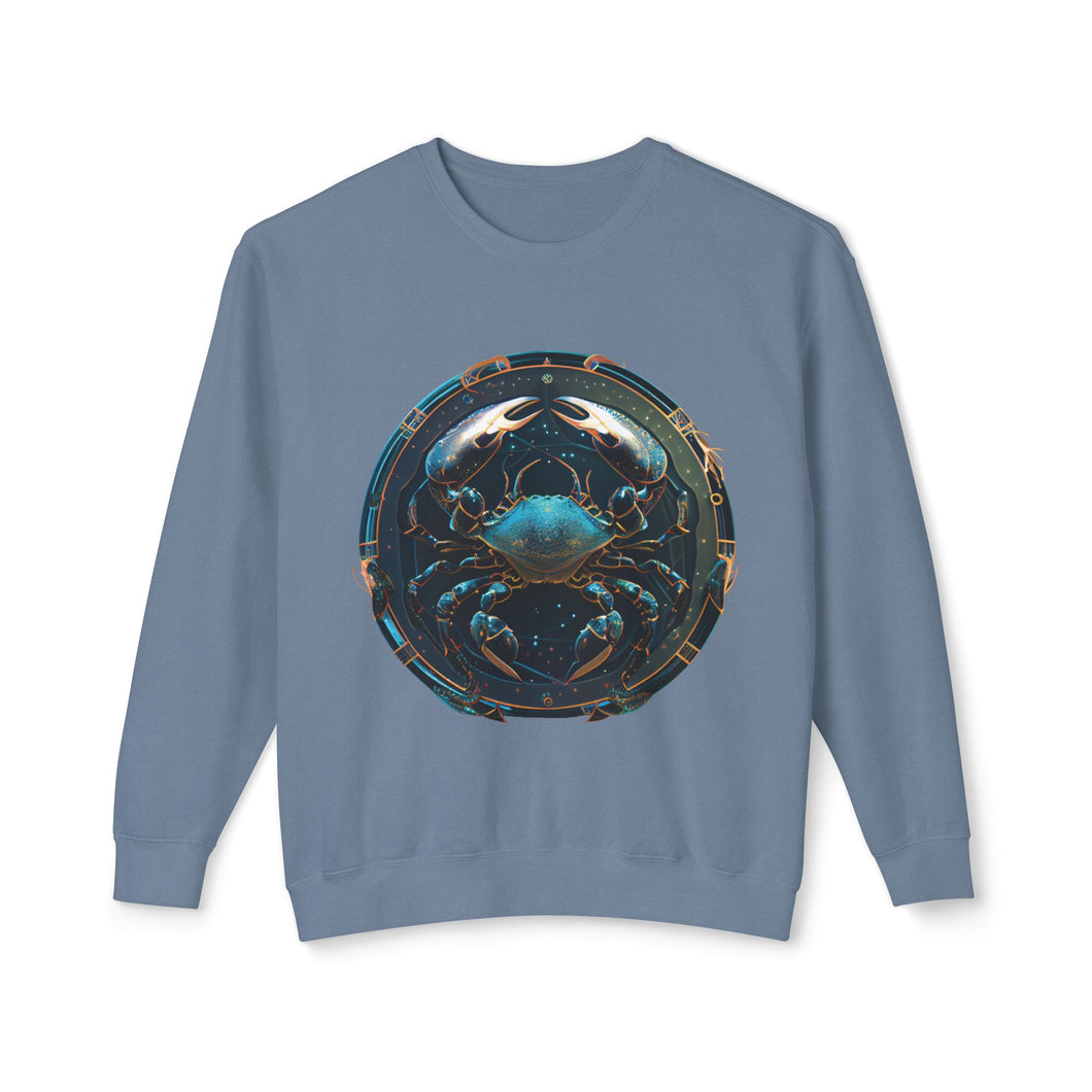 Cancer Zodiac Unisex Lightweight Crewneck Sweatshirt