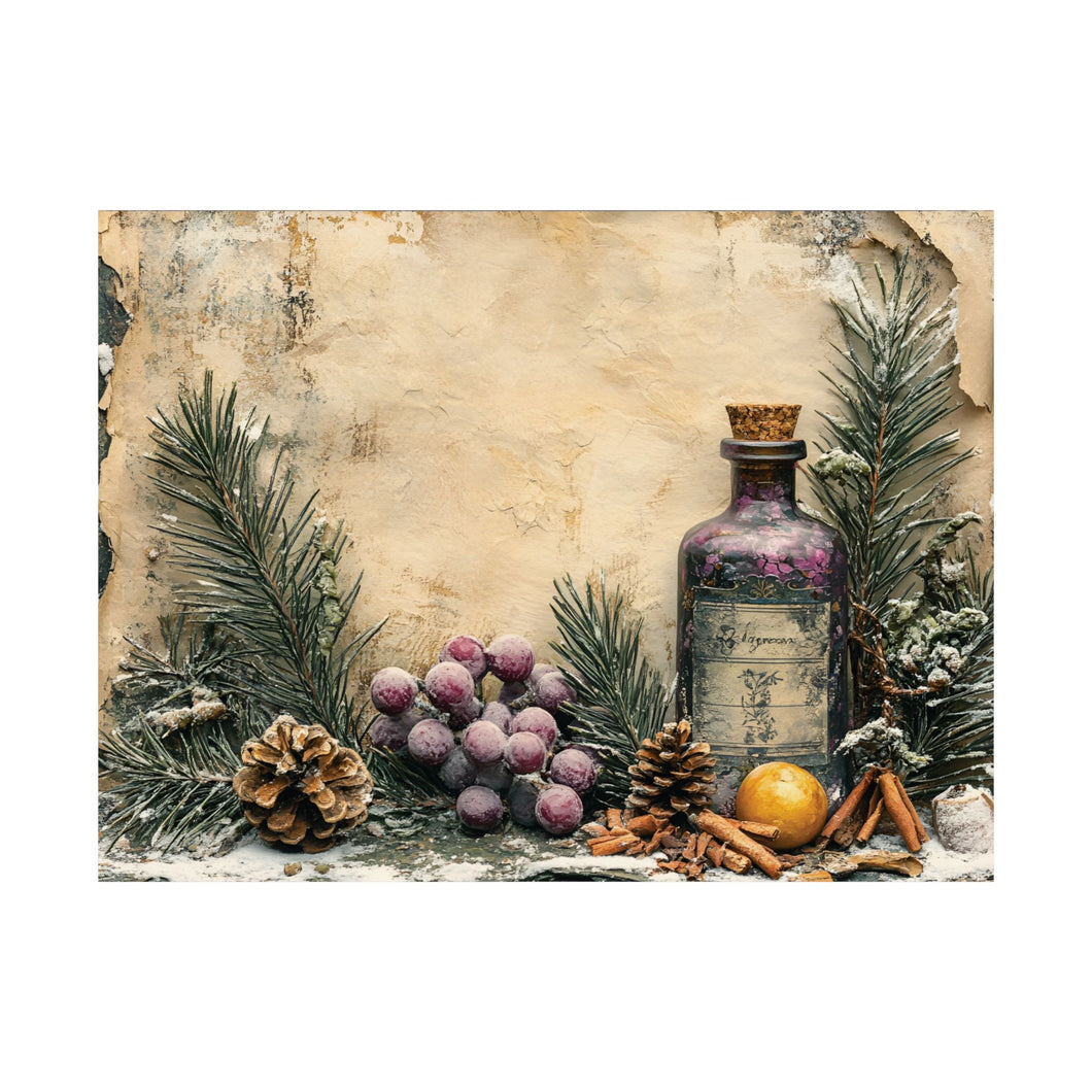 Rustic Winter Still Life Wall Art Premium Matte Horizontal Poster