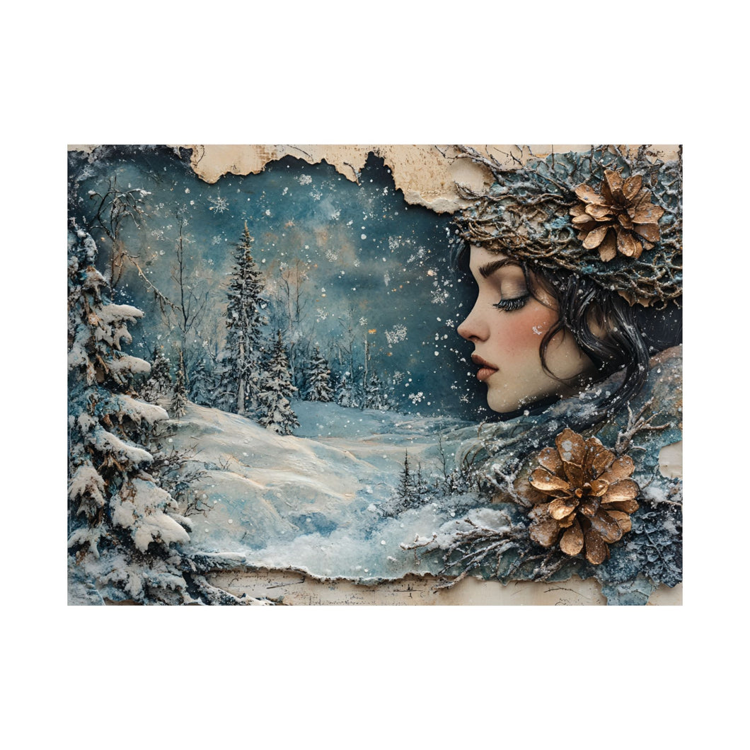 Ethereal Winter Muse Wall Art Premium Matte Horizontal Poster