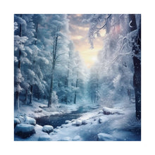 Load image into Gallery viewer, Mystical Frozen Forest Winter Poster Wall Art in 3 Sizes
