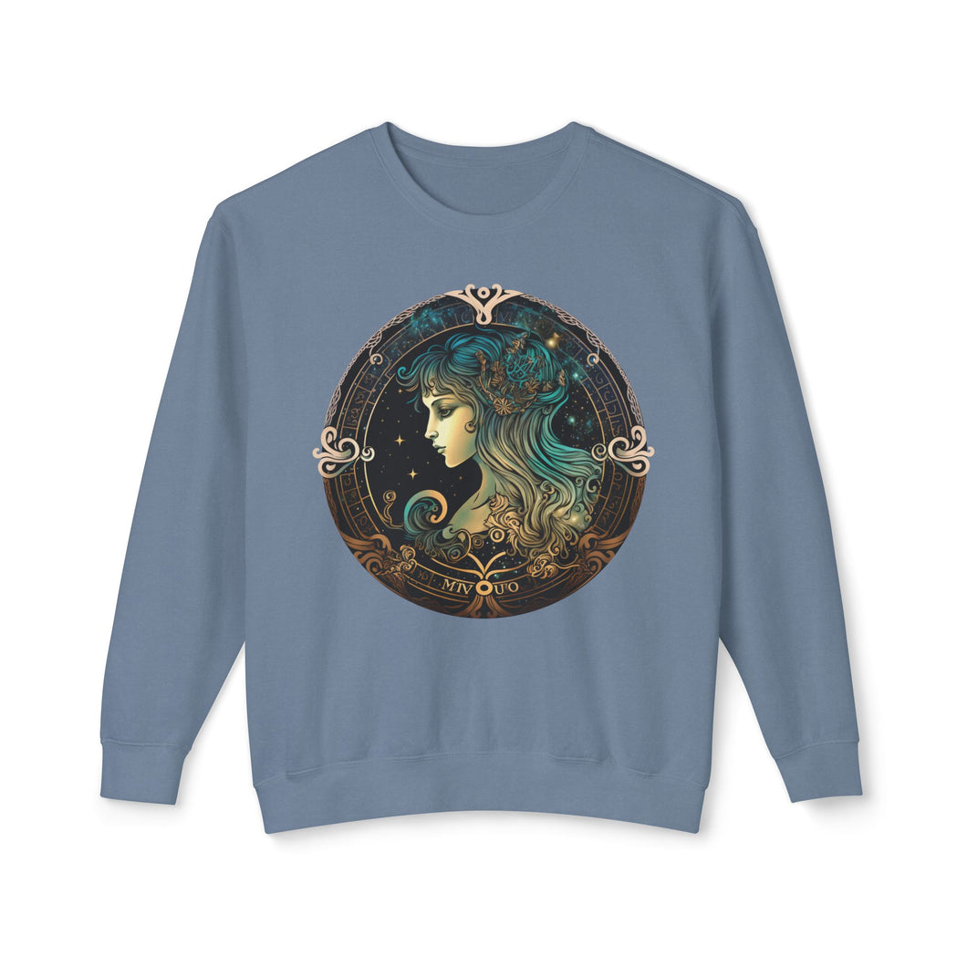 Virgo Zodiac Unisex Lightweight Crewneck Sweatshirt