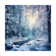 Load image into Gallery viewer, Mystical Frozen Forest Winter Poster Wall Art in 3 Sizes
