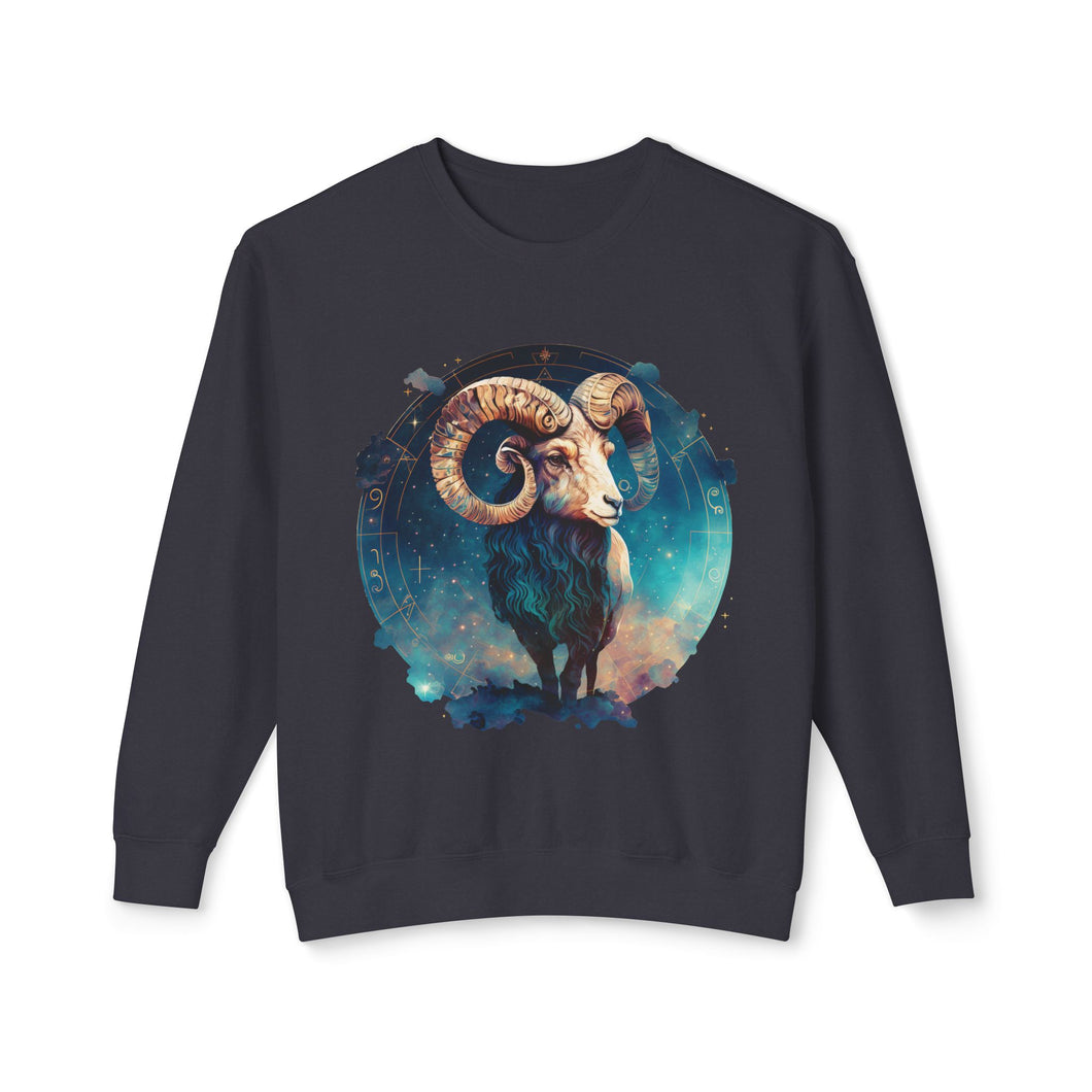 Aries Zodiac Unisex Lightweight Crewneck Sweatshirt