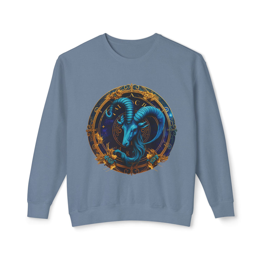 Capricorn Zodiac Unisex Lightweight Crewneck Sweatshirt