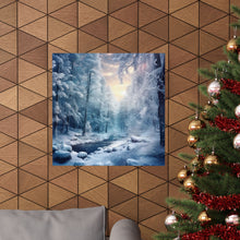 Load image into Gallery viewer, Mystical Frozen Forest Winter Poster Wall Art in 3 Sizes
